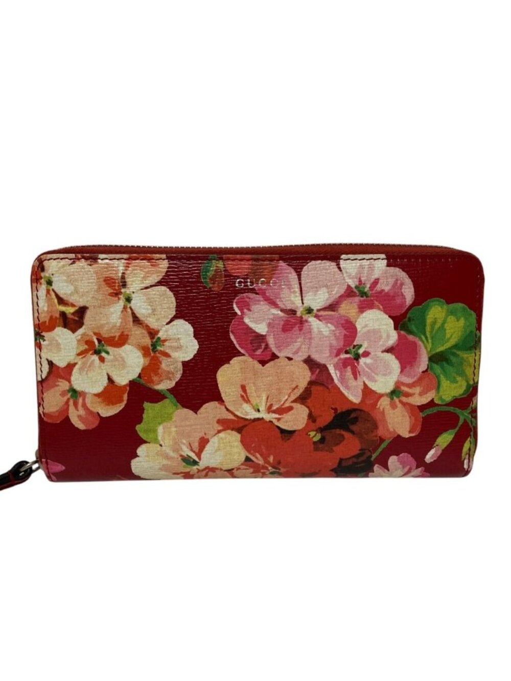Gucci Blooms Zip Around Wallet Red